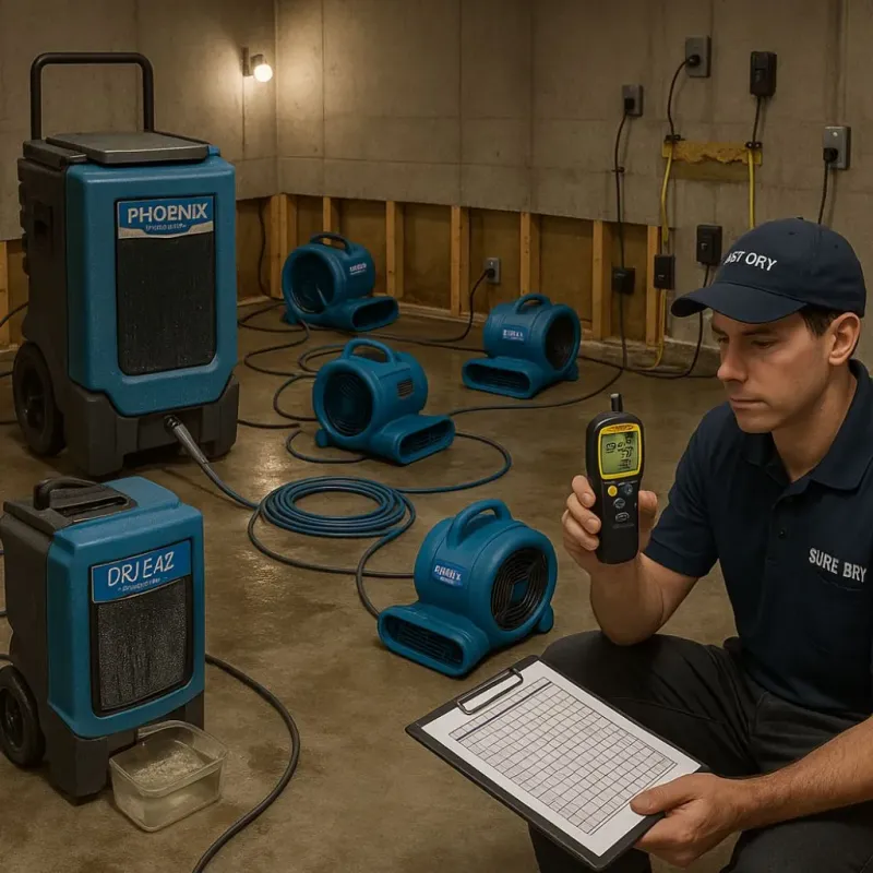Structural Drying and Dehumidification process in Galena, KS